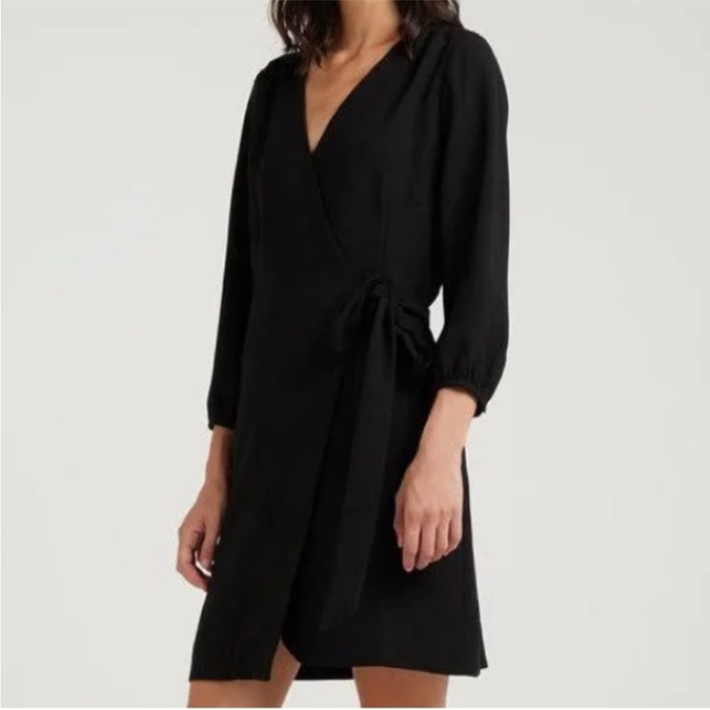 NWT J. Crew Wrap Dress 365 Crepe Black Women’s Size 2 - Picture 2 of 11